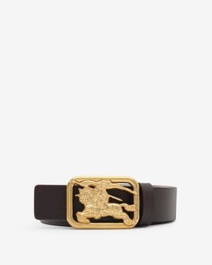 Burberry Reversible Leather Rider Belt - Metallic