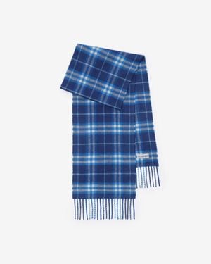 Burberry Childrens Check Cashmere Scarf - Blue