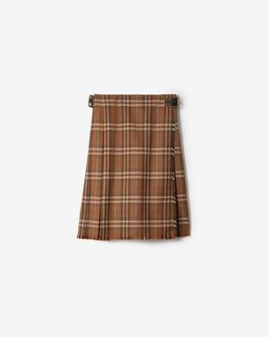 Burberry Check Wool Kilt - Brown