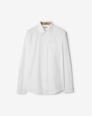 Burberry Regular Fit Cotton Poplin Shirt - White