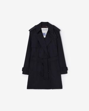 Burberry Short Wool Trench Coat - Blue