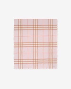 Burberry Wide Check Wool Scarf - Pink