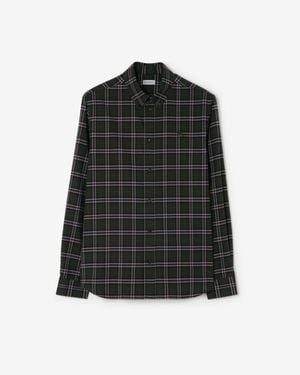 Burberry Relaxed Fit Check Cotton Shirt - Black