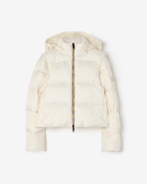 Burberry Detachable Sleeve Nylon Langdale Puffer Jacket - Natural