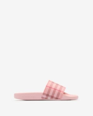 Burberry Childrens Check Slides - Pink