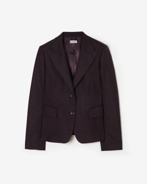 Burberry Check Wool Tailored Jacket - Blau