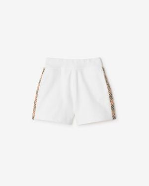 Burberry Check Trim Cotton Shorts - Weiß