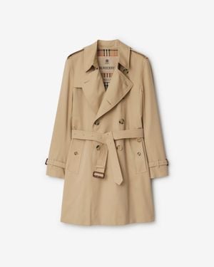 Burberry Mid-Length Kensington Heritage Trench Coat - Natural