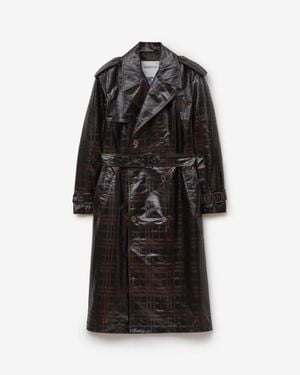 Burberry Long Check Hoxton Trench Coat - Schwarz