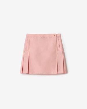 Burberry Pleated Stretch Nylon Mini Skirt - Pink