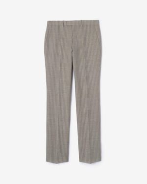 Burberry Pinstriped Wool Sloane Tailored Pants - Gray