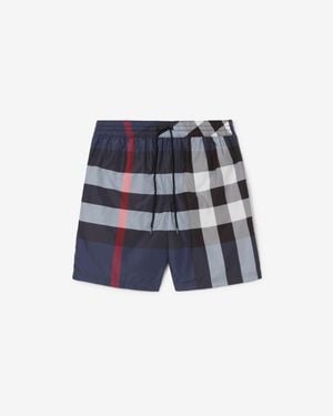 Burberry Check Swim Shorts - Blue