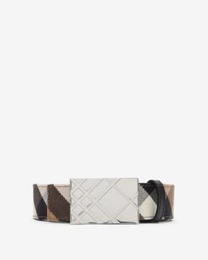 Burberry Reversible Engraved Check Belt - Black