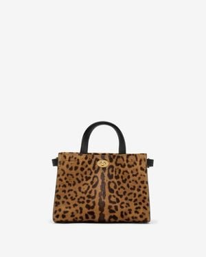 Burberry Mini Leopard Print Cotswolds Tote - Brown