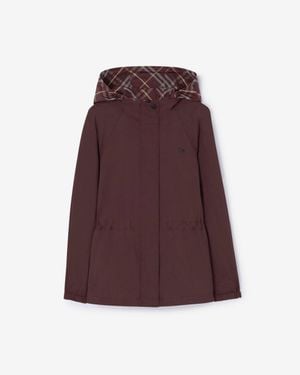 Burberry Reversible Check Nylon Hooded Jacket - Purple