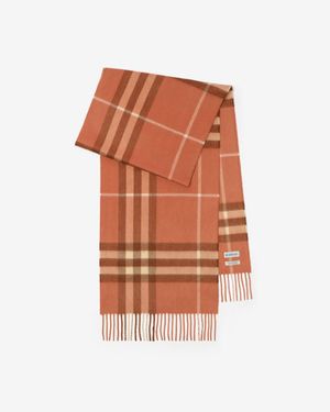 Burberry Check Cashmere Scarf - Brown