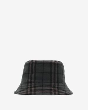 Burberry Reversible Check Wool Bucket Hat - Black
