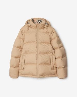 Burberry Detachable Sleeve Bideford Puffer Jacket - Natural