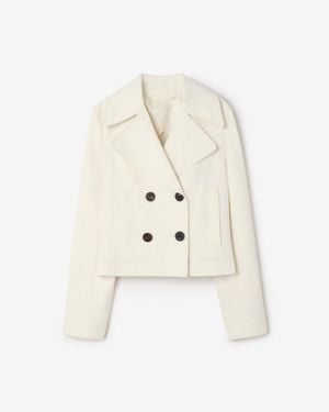 Burberry Cropped Cotton Jacket - White