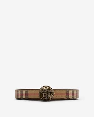 Burberry Thin Check Granulation Belt - Natural