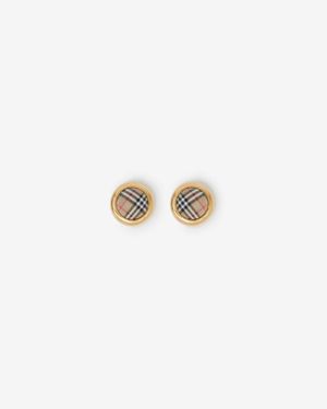 Burberry Check Stud Earrings - Weiß