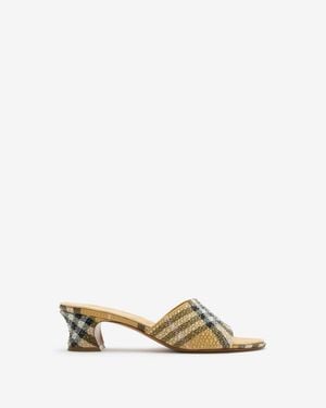 Burberry Rhinestone Check Sloane Mules - Metallic