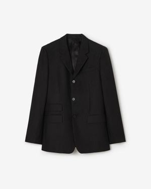 Burberry Striped Wool Mohair Tailored Jacket - Black