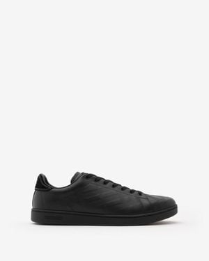 Burberry Embossed Check Leather Set Sneakers​ - Black