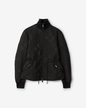 Burberry Micro Check-Stitch Nylon Wakerley Jacket - Black