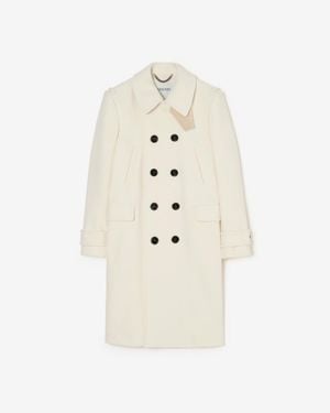 Burberry Wool Blend Pea Coat - Natur