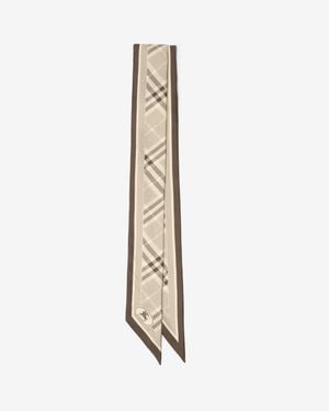 Burberry Skinny Check Silk Scarf - Métallisé