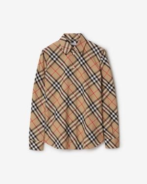 Burberry Classics Slim Fit Check Cotton Shirt - Natural
