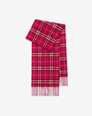 Burberry Childrens Check Cashmere Scarf - Red