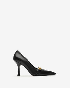 Burberry Leather Cotswolds High Pumps - Black