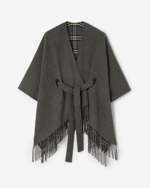 Burberry Wool Tay Cape - Gray