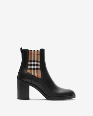 Burberry Leather Hampstead Heel Boots - Schwarz