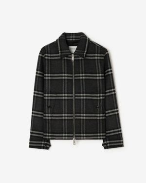 Burberry Check Wool Jacket - Black