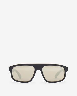 Burberry Textured Check Rectangular Sunglasses - Schwarz