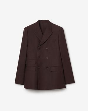 Burberry Striped Wool Mohair Tailored Jacket - Brown