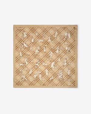 Burberry Check Mates Silk Scarf - Natur