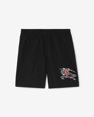 Burberry Heart Knight Cotton Shorts - Black