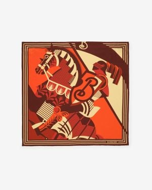 Burberry Knight Silk Scarf - Orange