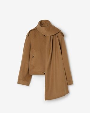 Burberry Detachable Scarf Cashmere Jacket - Braun