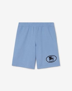 Burberry Knight Stamp Cotton Shorts - Blue