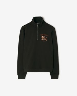 Burberry Knight Check Cotton Half-Zip Sweatshirt - Schwarz
