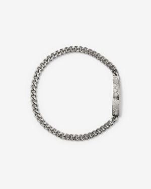 Burberry Engraved Check Chain Bracelet - Métallisé