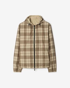 Burberry Reversible Check Newport Hooded Jacket - Natural