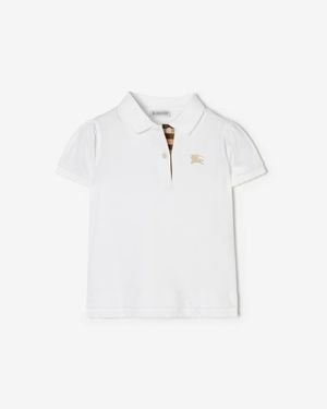 Burberry Childrens Cotton Polo Shirt - White
