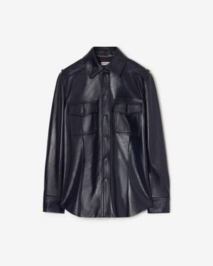 Burberry Classic Fit Leather Shirt - Blue