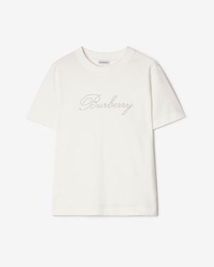 Burberry Logo Cotton T-Shirt - Weiß
